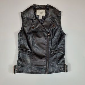 American Rag Cie Womens Faux Leather Vest Sz Xs
